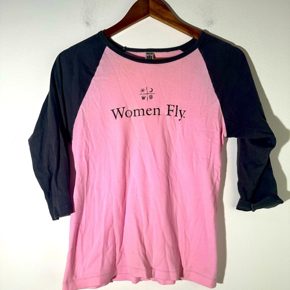 Women Fly Baseball Tee Shirt - Picture 1 of 4